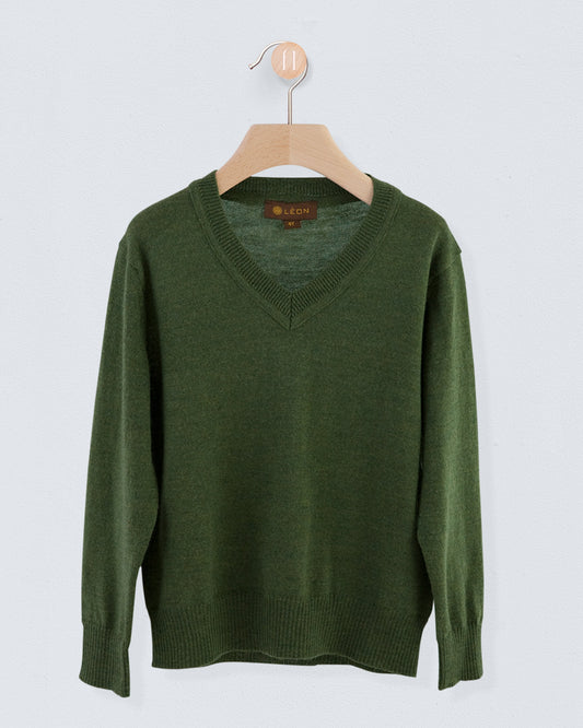V-Neck Hunter Mélange Sweater - Sweater