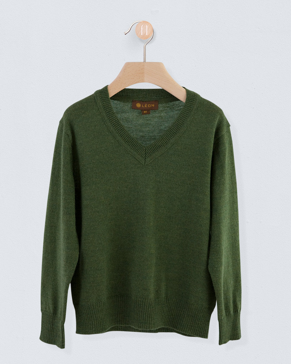 V-Neck Hunter Mélange Sweater