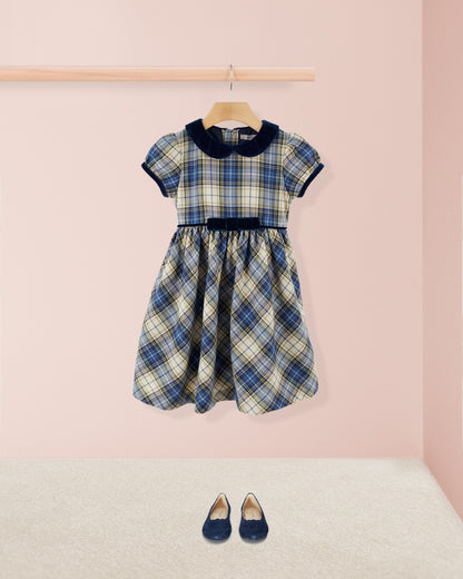Avignon Blue Tartan Dress - Dress