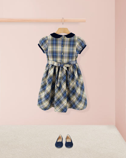 Avignon Blue Tartan Dress - Dress