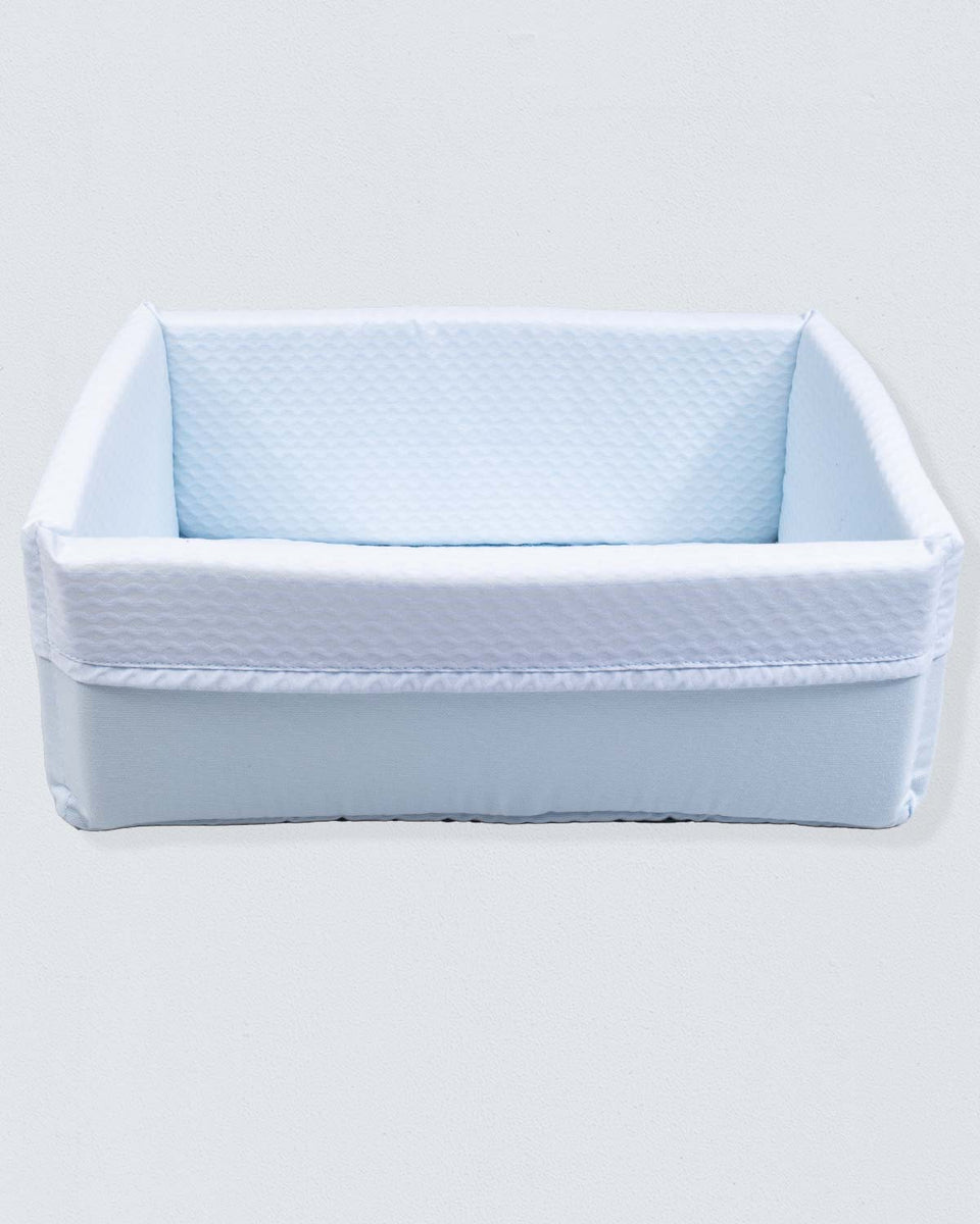 Blue Piqué Rectangle Basket