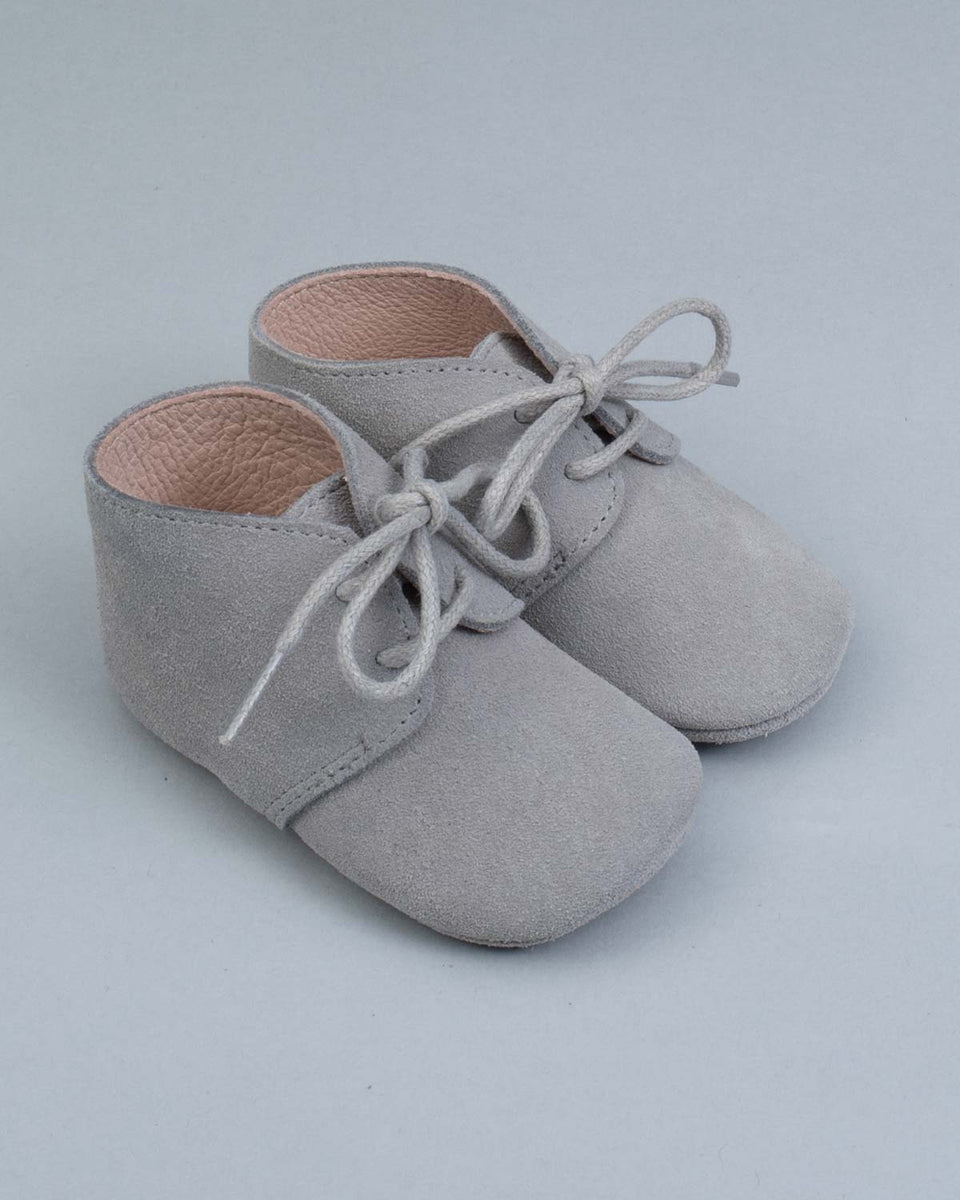 Daniel Grey Suede Baby Boy Crib Shoe