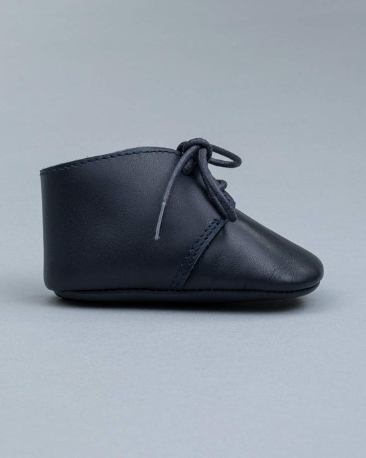 Daniel Navy Baby Boy Leather Crib Shoe - Shoe