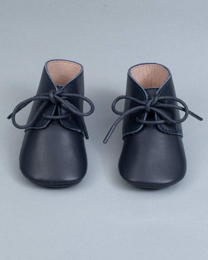 Daniel Navy Baby Boy Leather Crib Shoe - Shoe