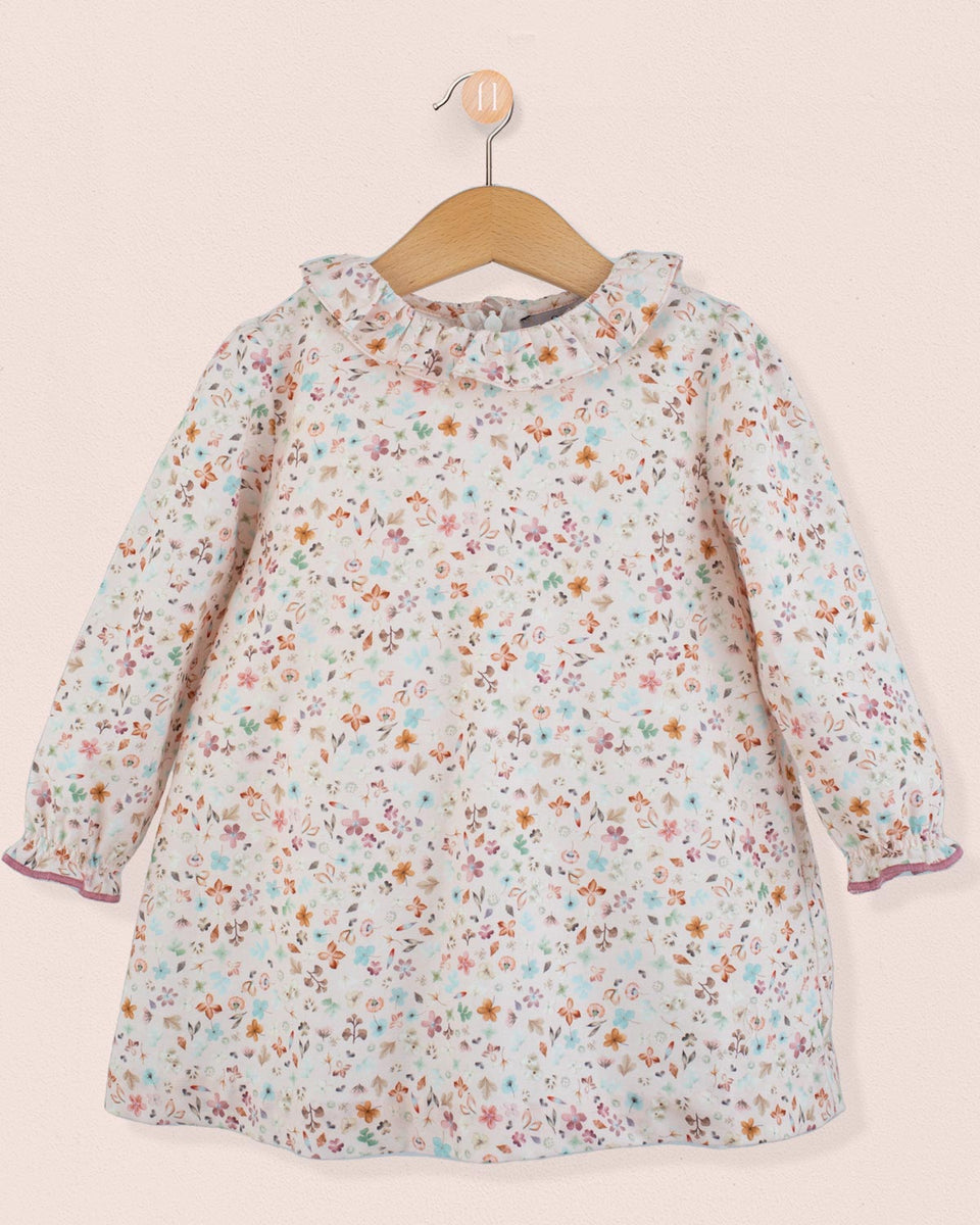 Rose Pink Falling Leaves A-Line Dress