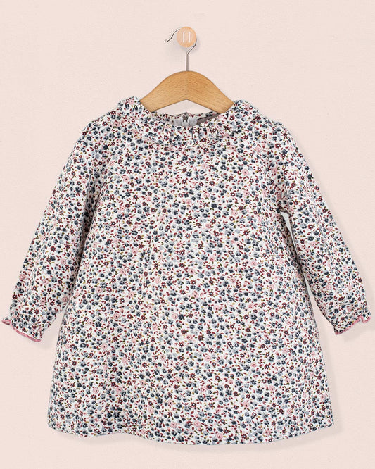 Rose Belina Grey Floral A-Line Dress - Baby Dress