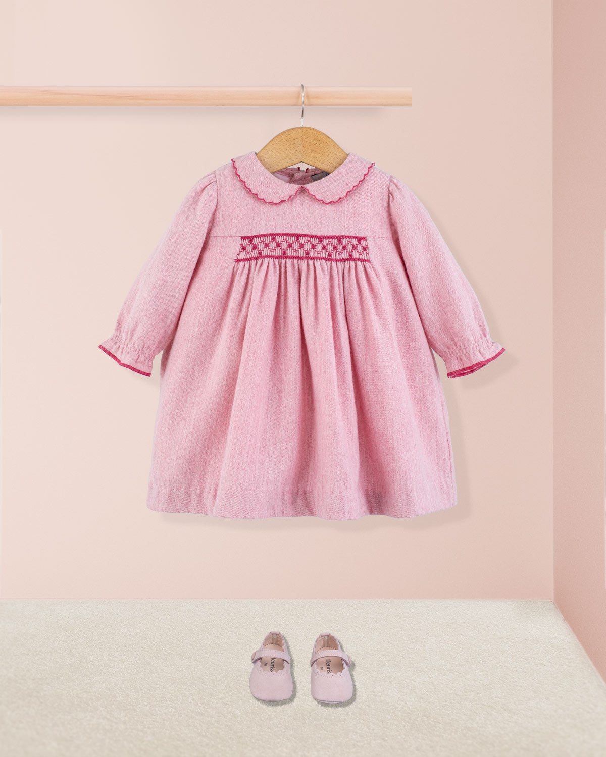 Baby Madeline Italian Rose Flannel Dress - Baby Dress