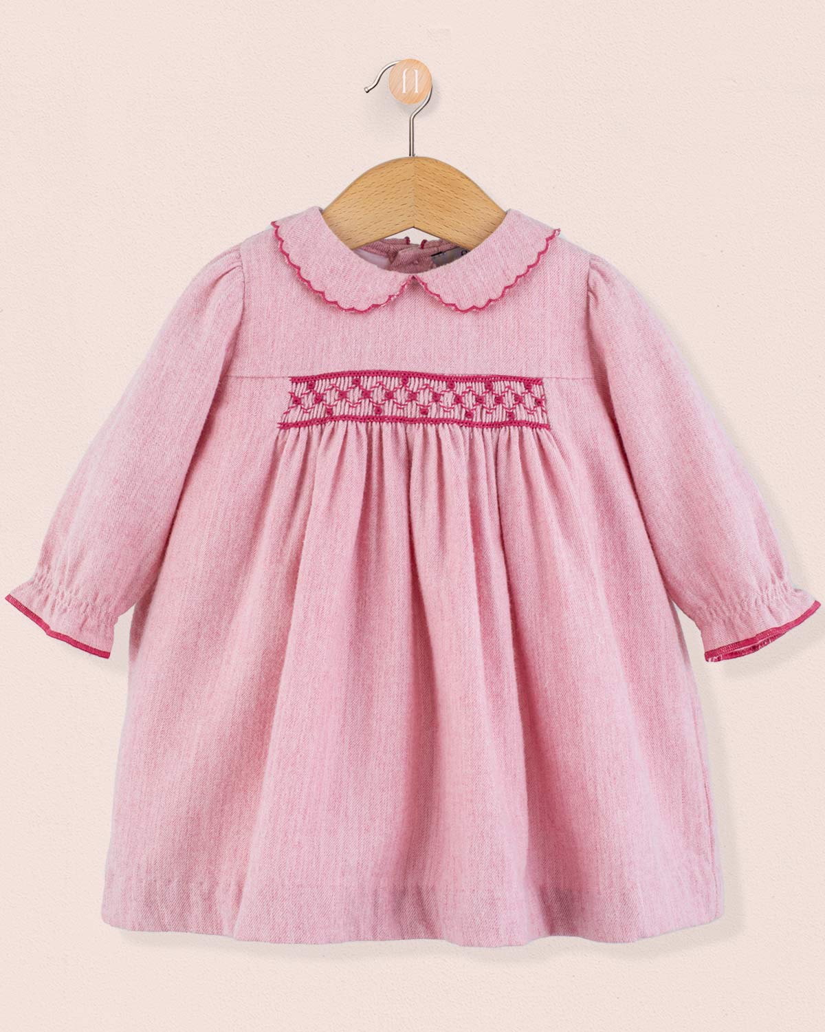 Baby Madeline Italian Rose Flannel Dress - Baby Dress