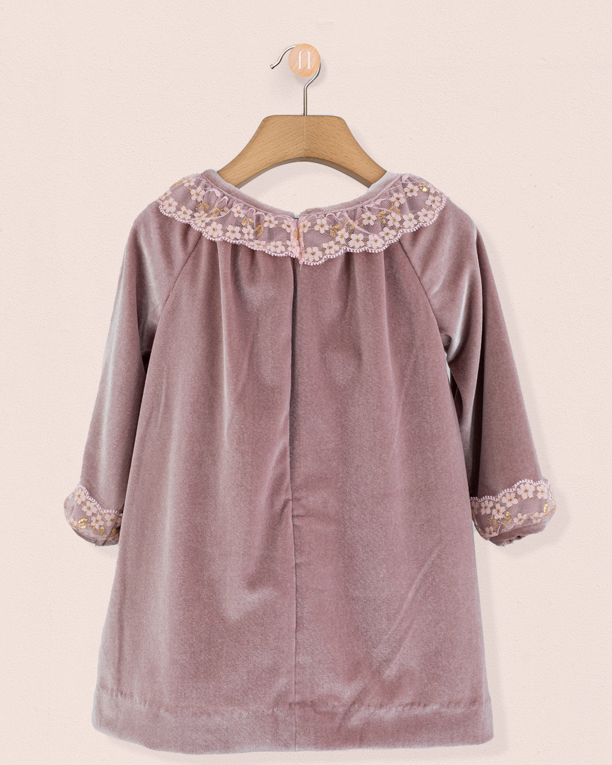 Rosa Italian Rose Velvet A-Line- Dress - Dress