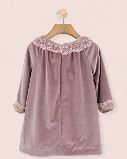 Rosa Italian Rose Velvet A-Line- Dress - Dress