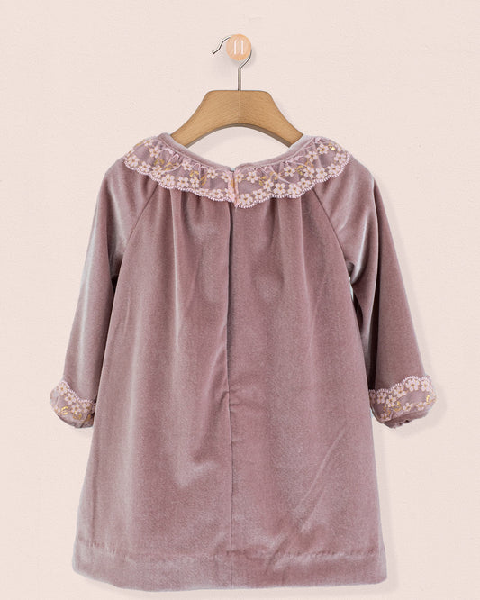 Rosa Italian Rose Velvet A-Line- Dress - Dress