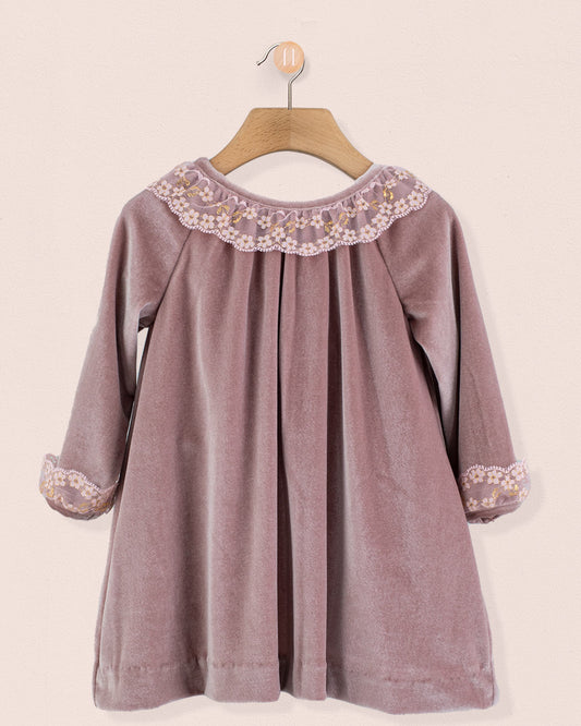 Rosa Italian Rose Velvet A-Line- Dress - Dress