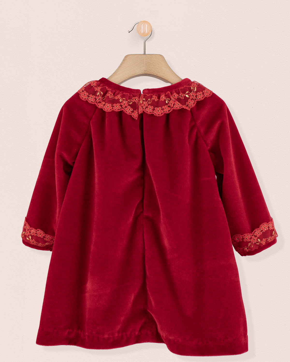 Rosa Italian Red Velvet A-Line- Dress - Dress