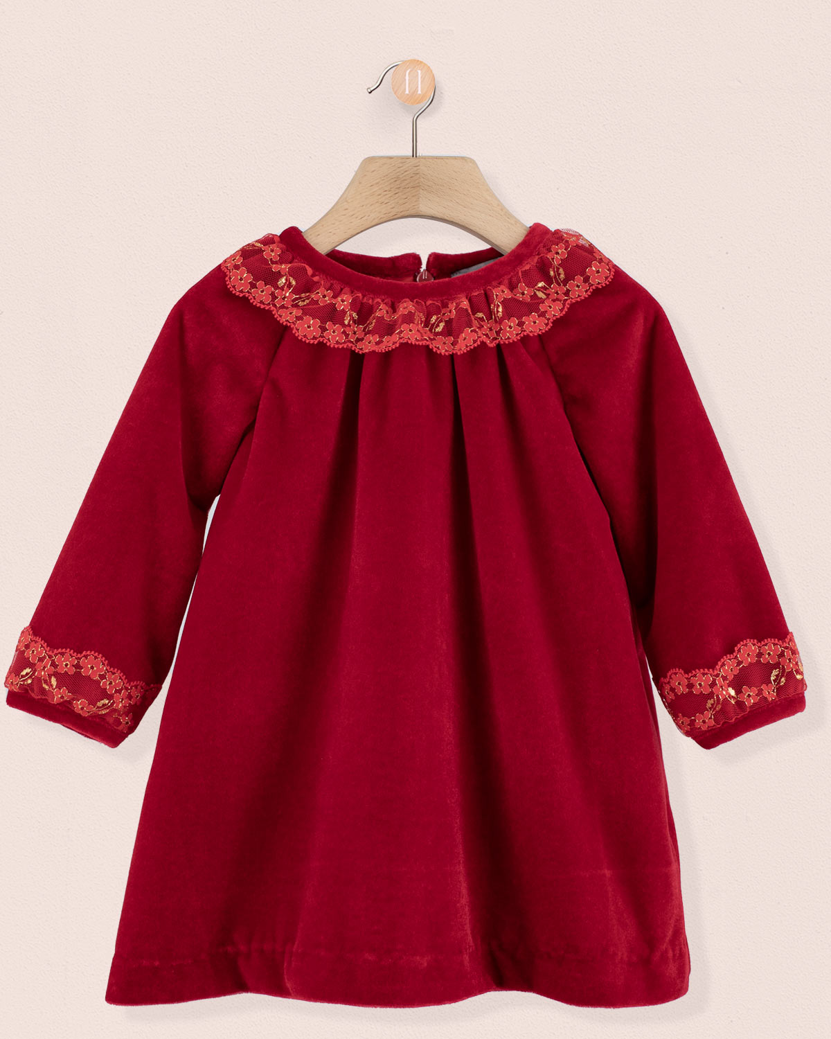 Rosa Italian Red Velvet A-Line- Dress - Dress