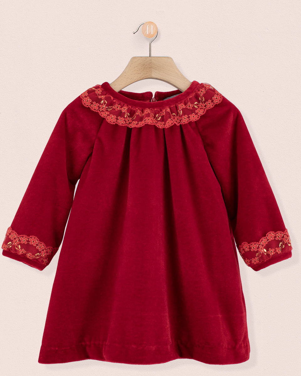 Rosa Italian Red Velvet A-Line- Dress