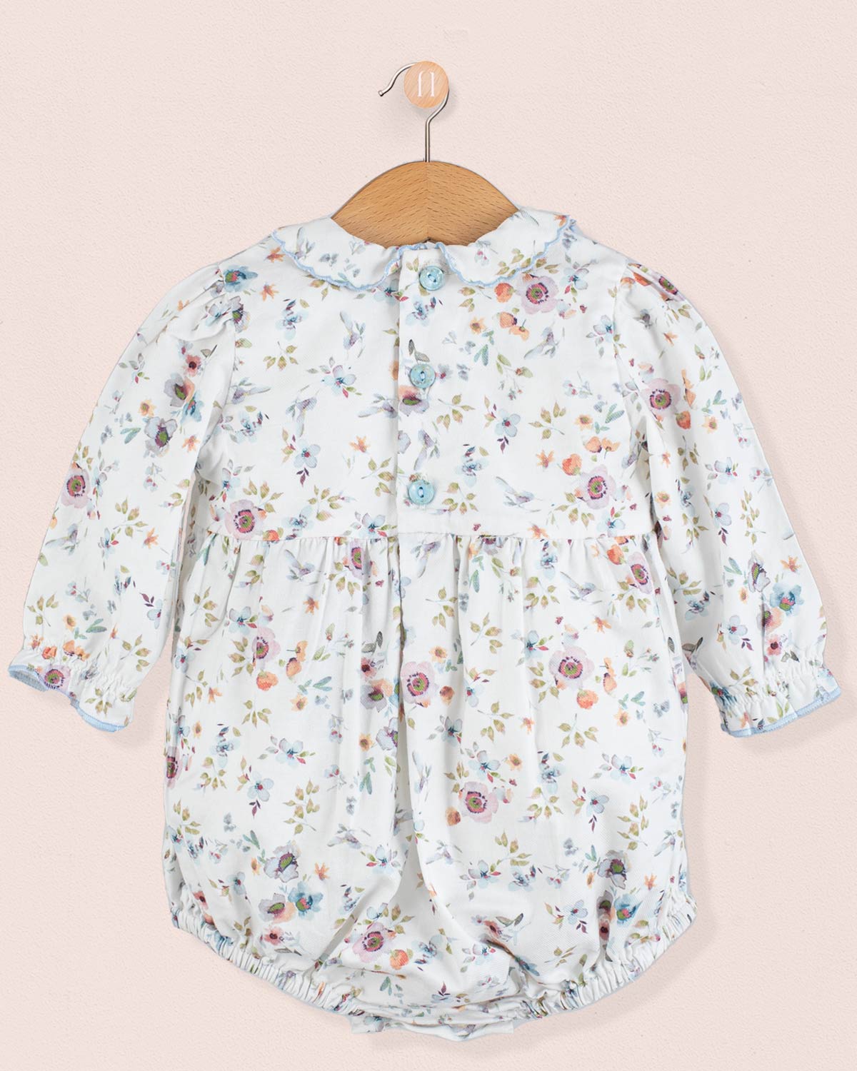 Beatrice Tuscany Blue Floral Bubble - Romper