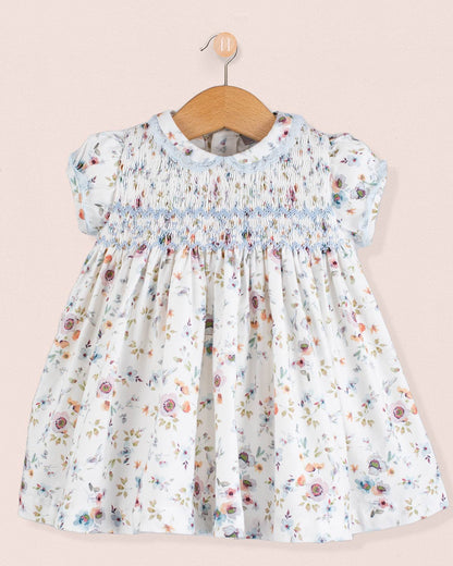 Bianca Tuscany Blue Floral Smock - Baby Dress