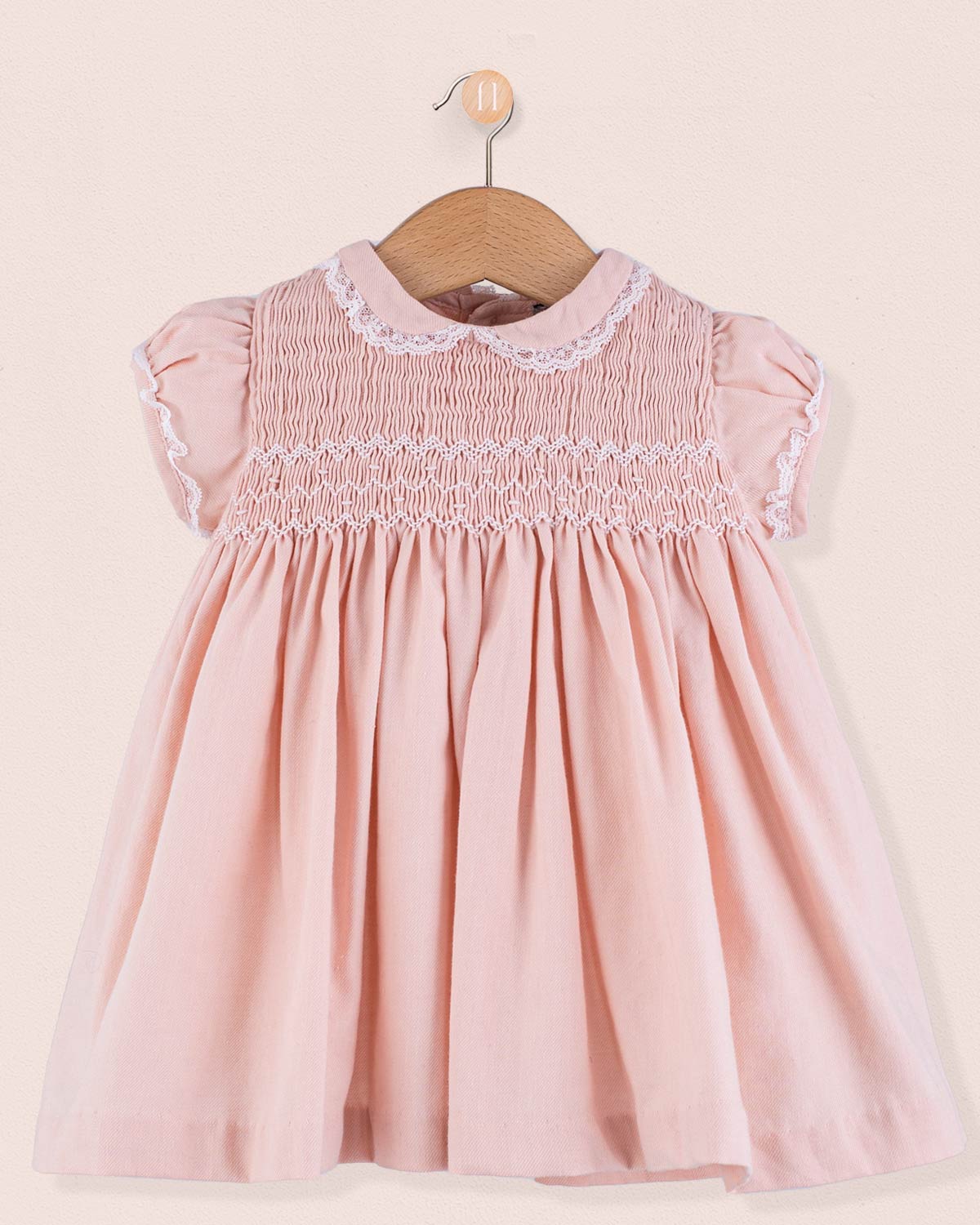 Bianca Italian Pink Flannel Smock - Baby Dress