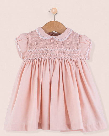 Bianca Italian Pink Flannel Smock - Baby Dress