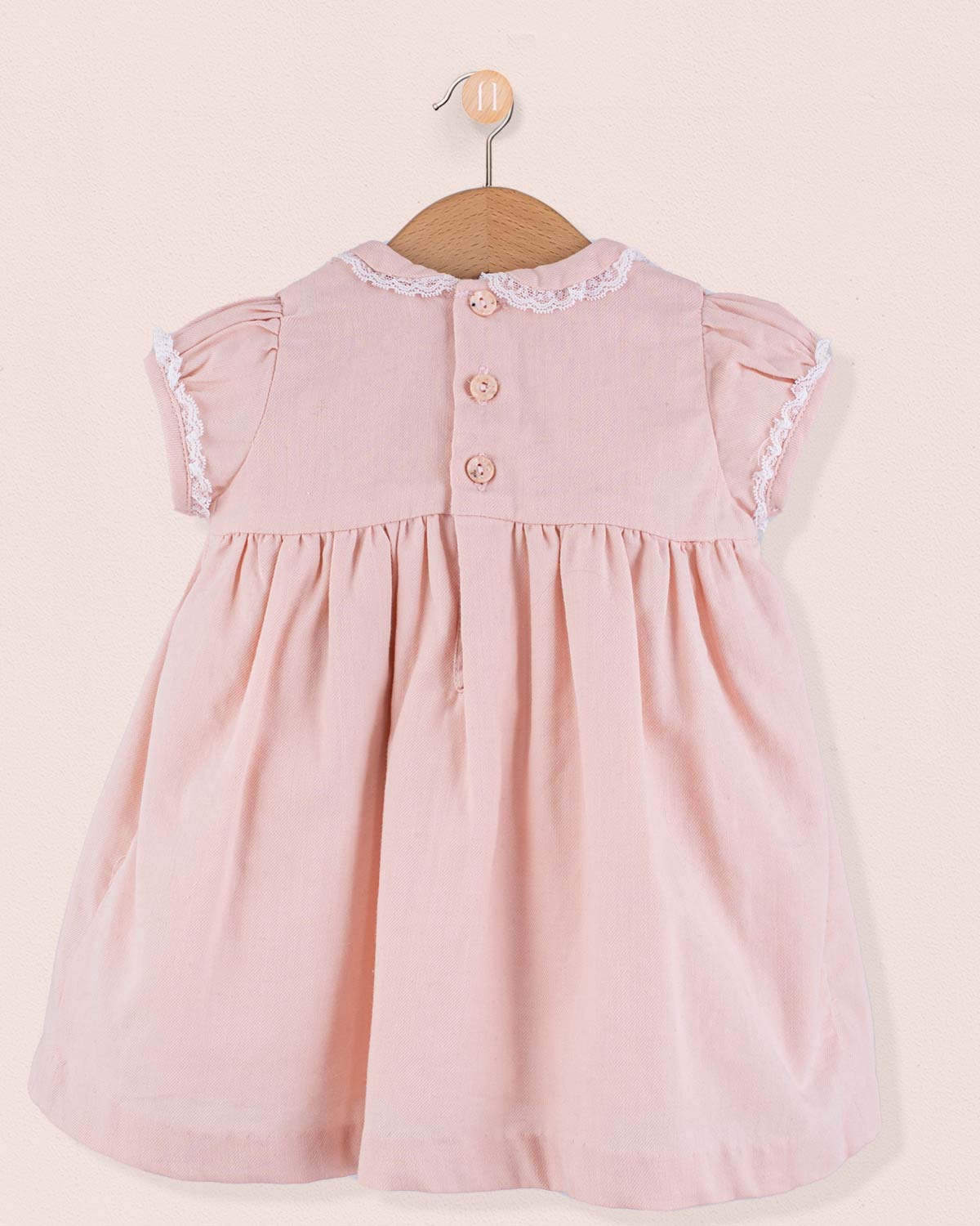Bianca Italian Pink Flannel Smock - Baby Dress