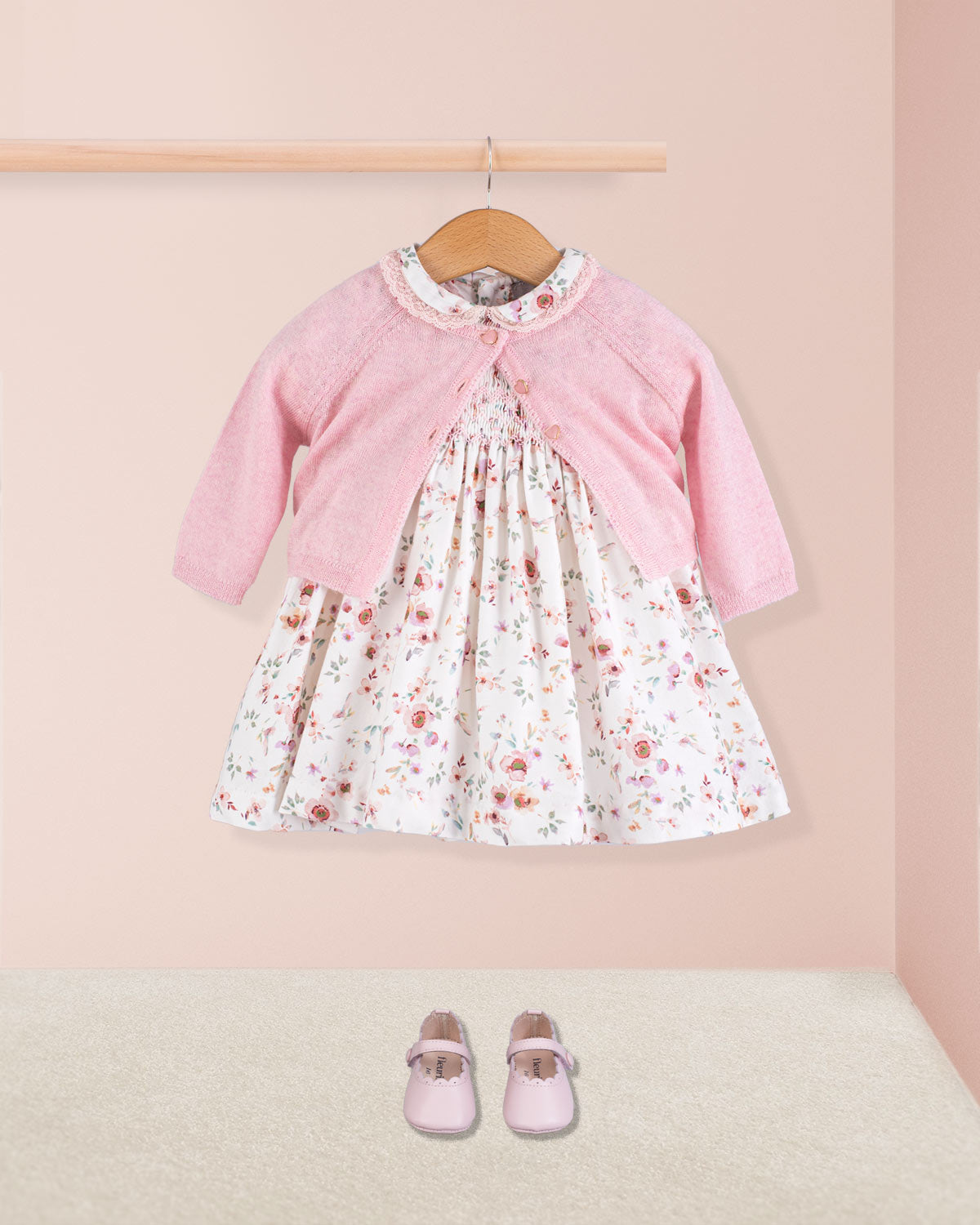 Bianca Tuscany Pink Floral Smock - Baby Dress