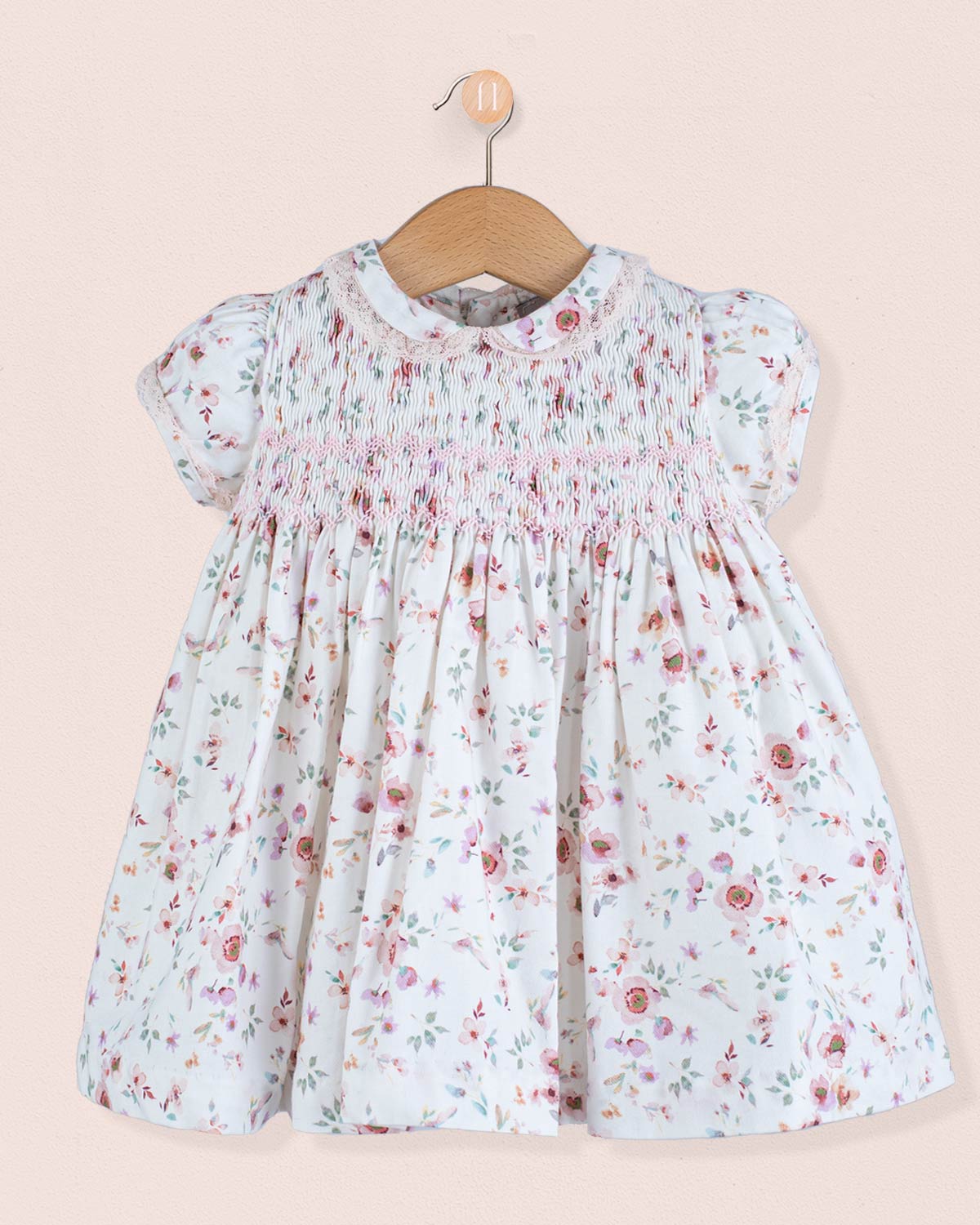 Bianca Tuscany Pink Floral Smock - Baby Dress
