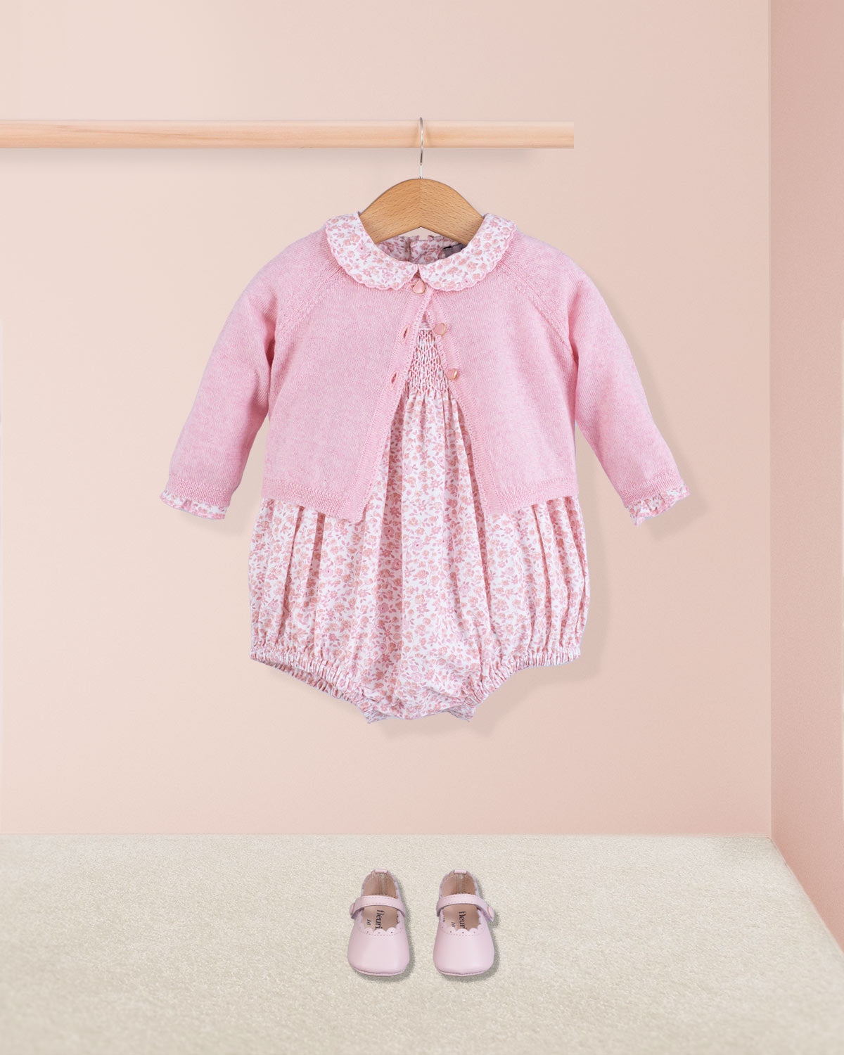 Beatrice Fresh Pink Floral Bubble - Romper