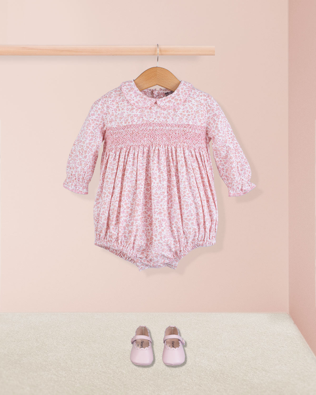 Beatrice Fresh Pink Floral Bubble - Romper