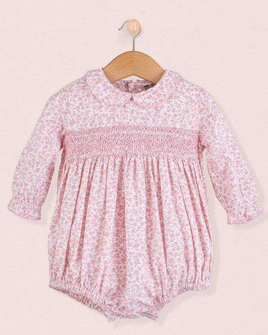 Beatrice Fresh Pink Floral Bubble - Romper