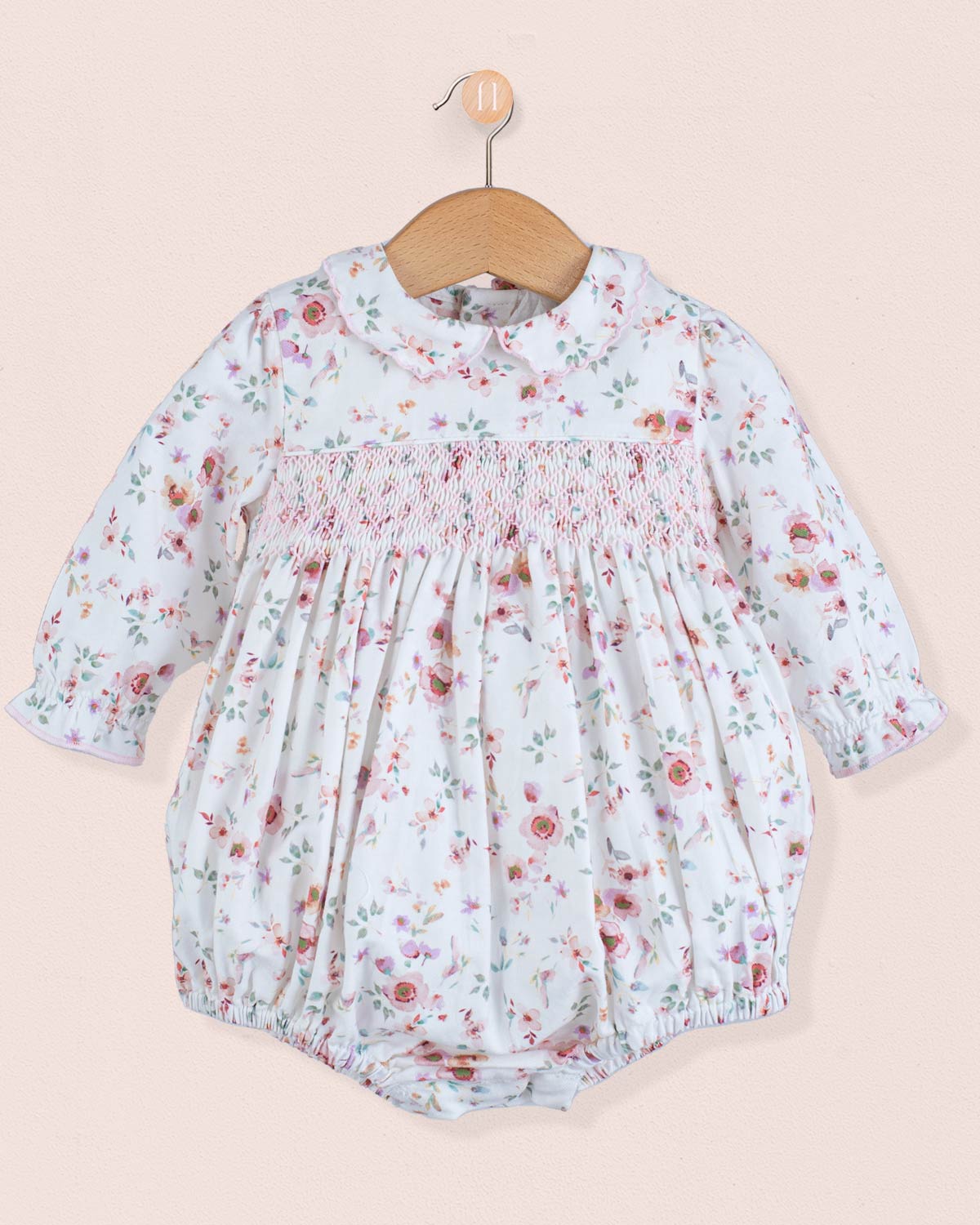 Beatrice Tuscany Pink Floral Bubble - Romper