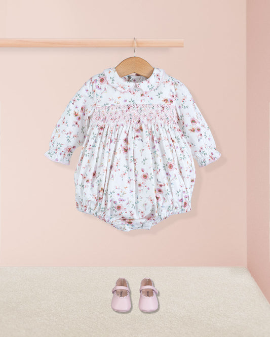 Beatrice Tuscany Pink Floral Bubble - Romper