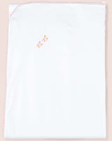 Pima Pink Embroidered  Rocking Horse Receiving Blanket