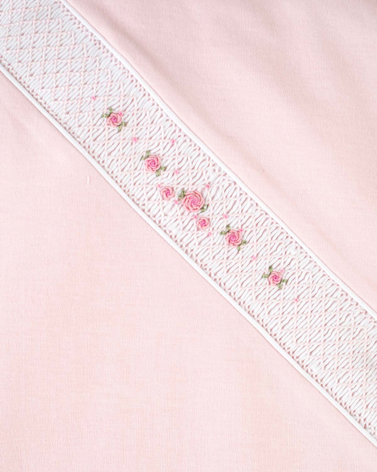 Pima Smocked Pink Receiving Blanket - Blanket