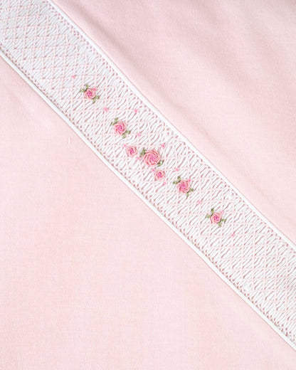 Pima Smocked Pink Receiving Blanket - Blanket
