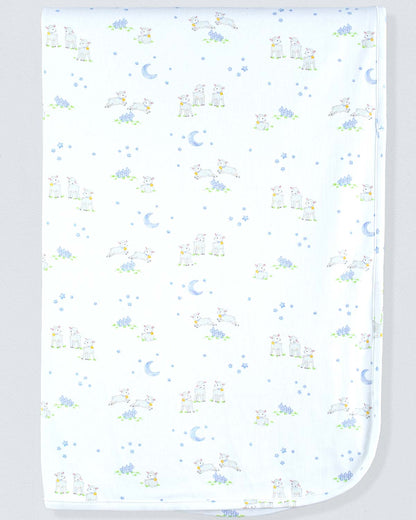 Pima Blue lambs Receiving Blanket - Blanket