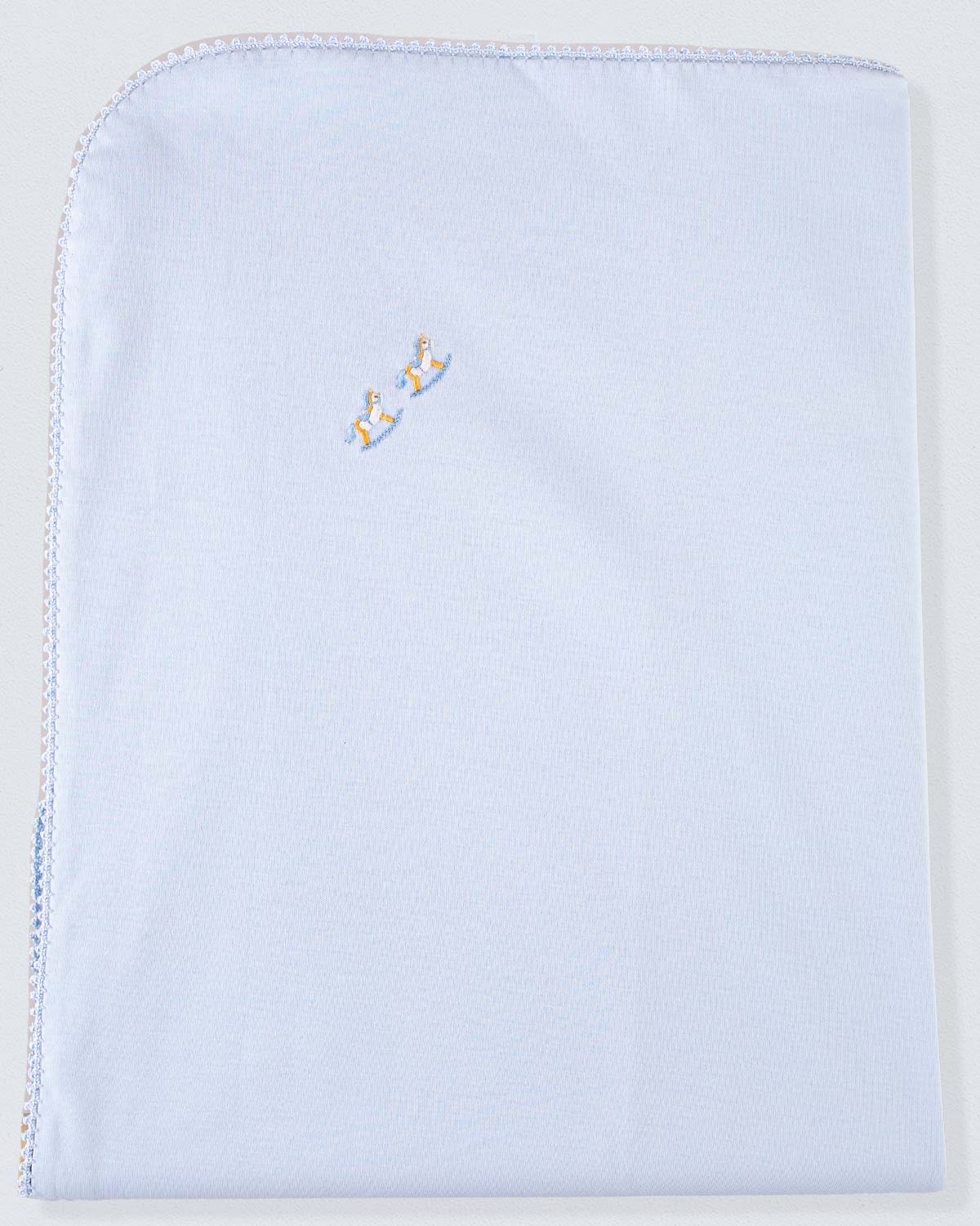 Pima Blue Embroidered Horse Receiving Blanket