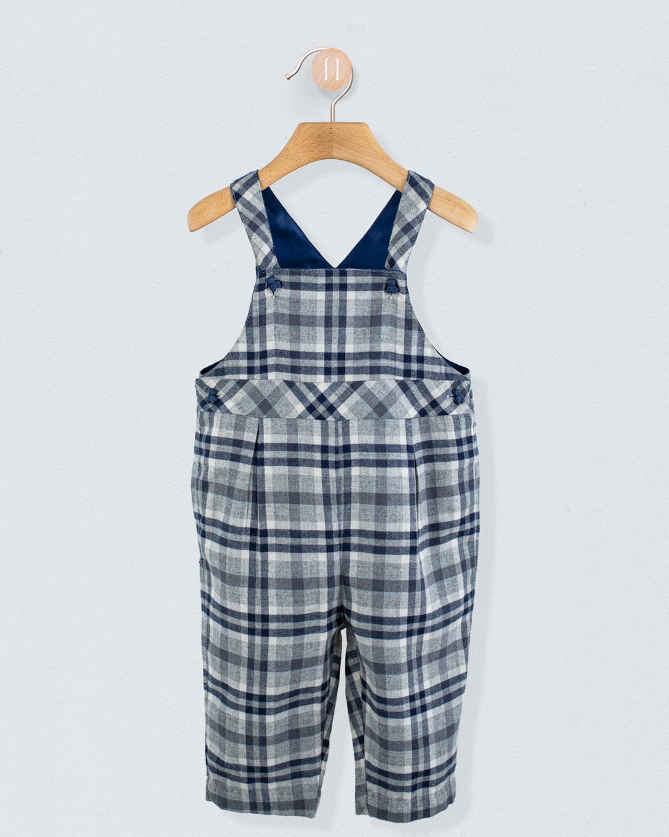 Bear Grey Plaid Flannel Overall