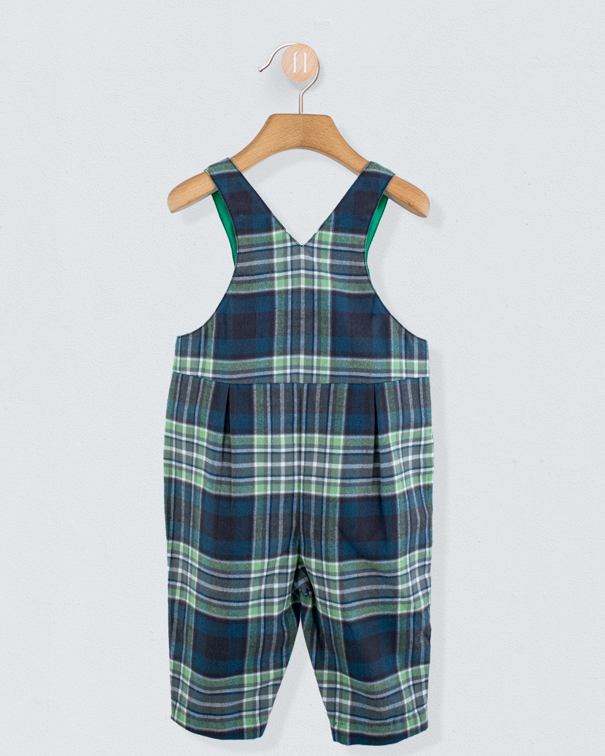 Bear Italian Hunter Check Flannel Overall - Romper
