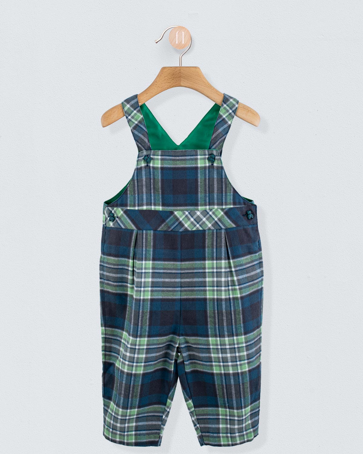 Bear Italian Hunter Check Flannel Overall - Romper