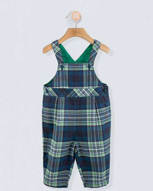 Bear Italian Hunter Check Flannel Overall - Romper