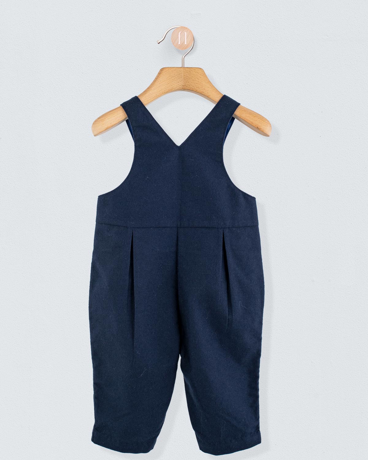 Bear Italian Navy Flannel Overall - Romper