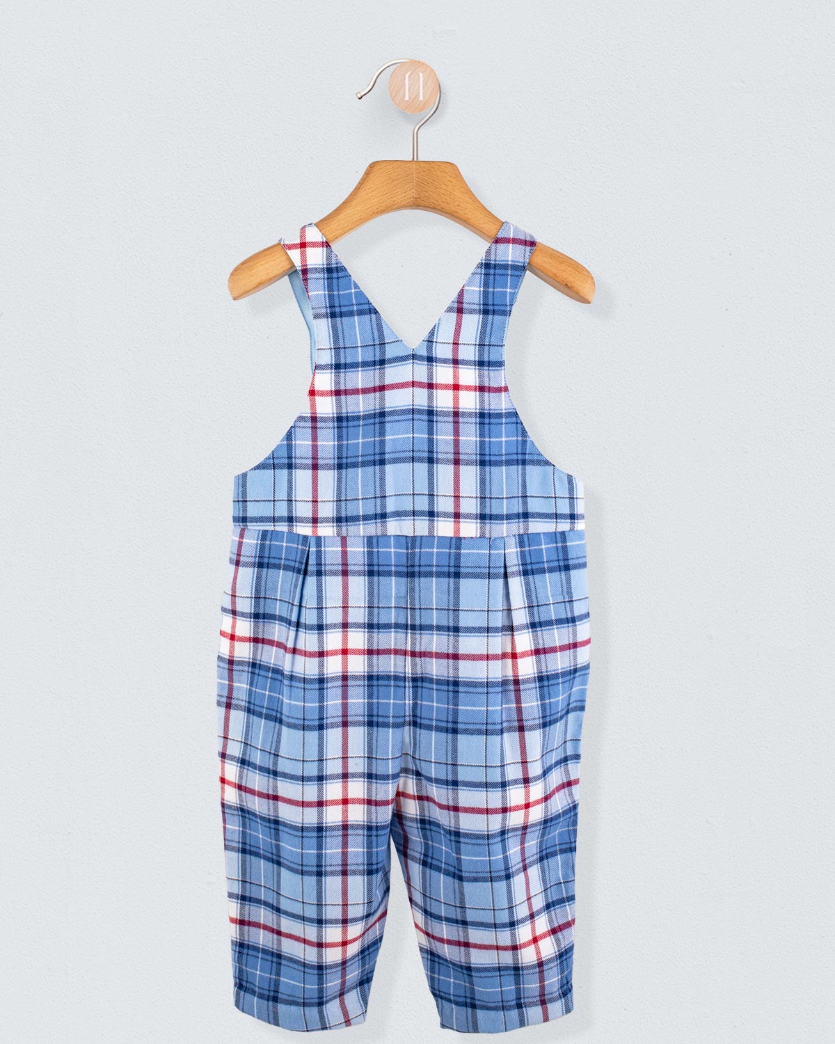 Bear Italian Royal Check Flannel Overall - Romper
