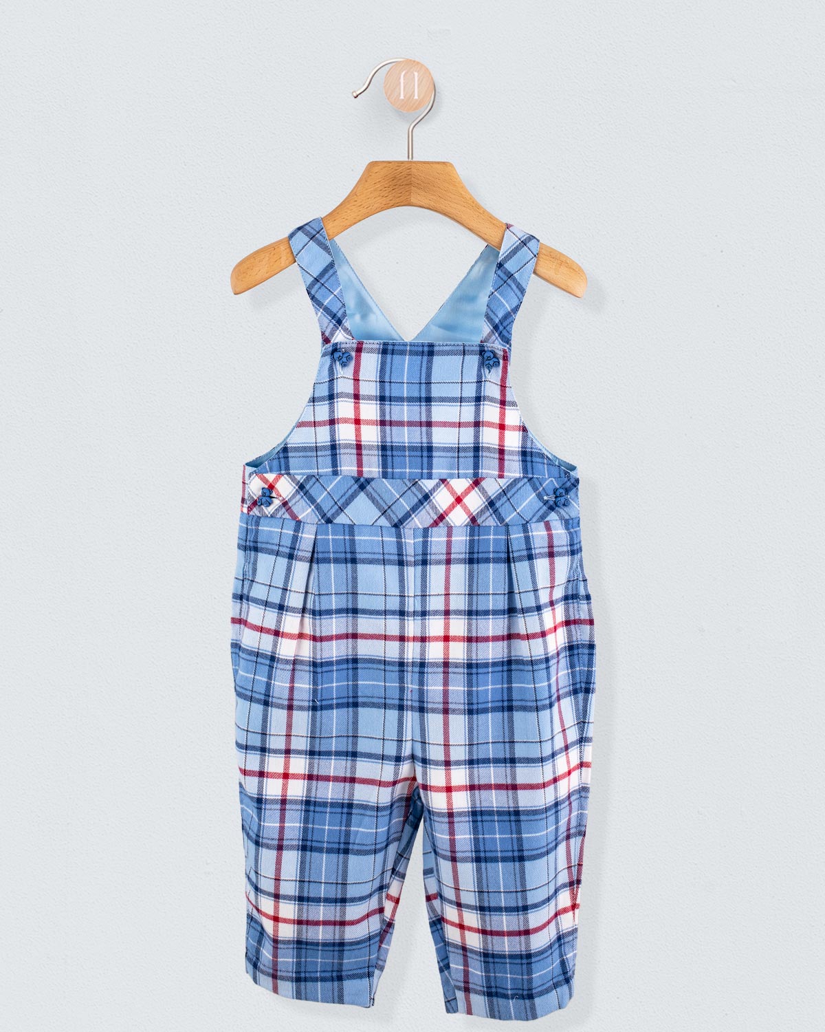 Bear Italian Royal Check Flannel Overall - Romper
