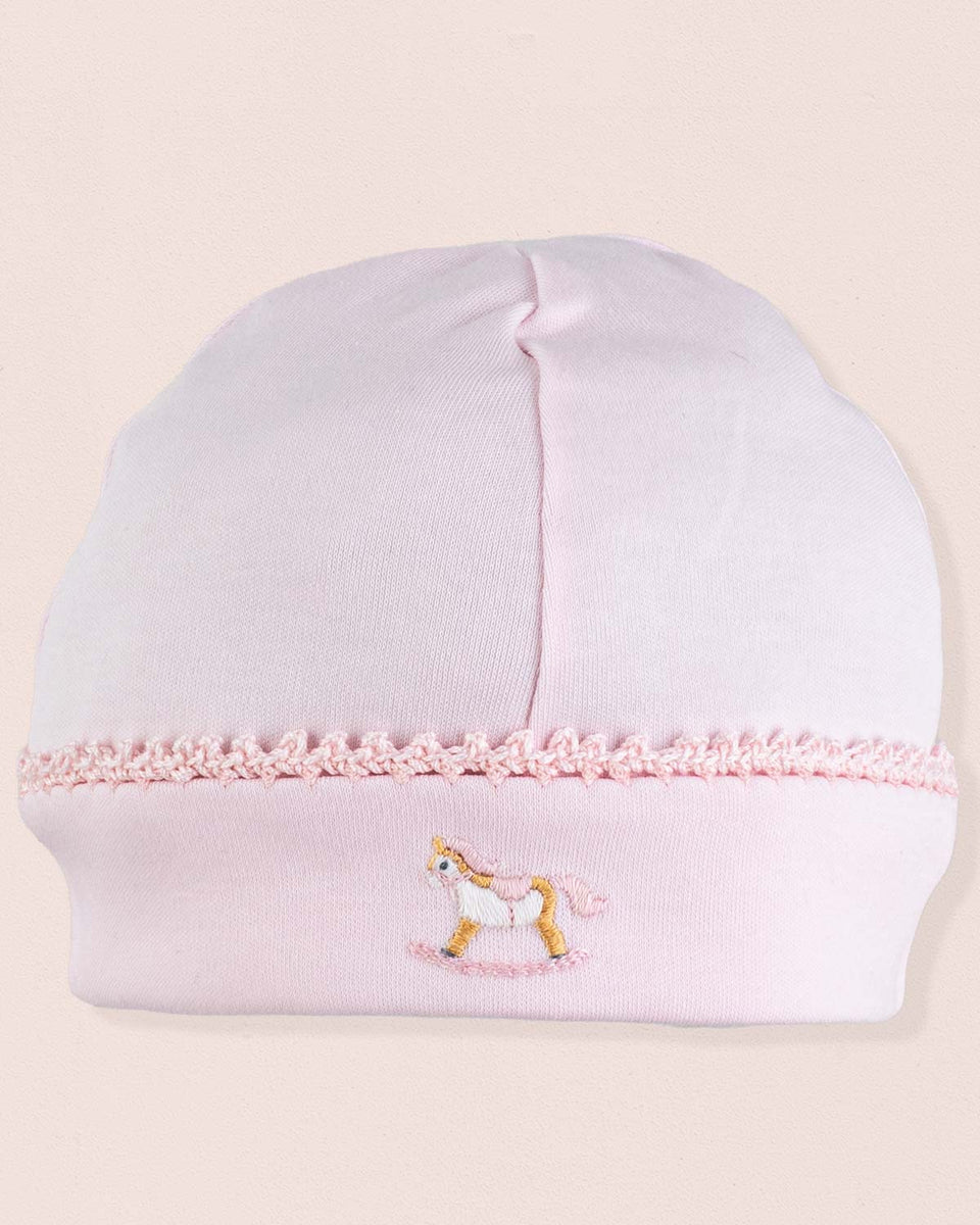 Pima Embroidered Pink Horse Hat