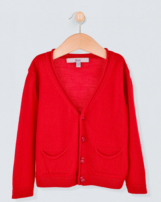Peter Red Wool Bear Cardigan - Sweater