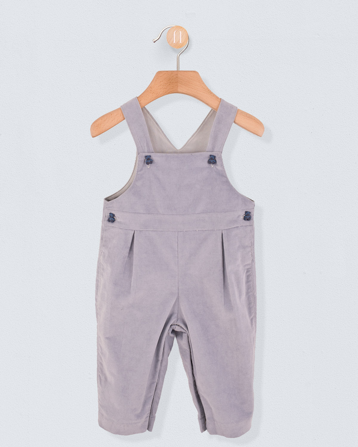 Bear French Blue Corduroy Overall - Romper