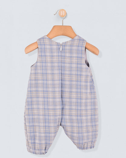 Harry Italian Blue Plaid Flannel Romper - Romper