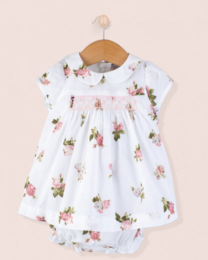 Baby Madeline Delicate Rose Dress and Diaper Cover - Baby Dress
