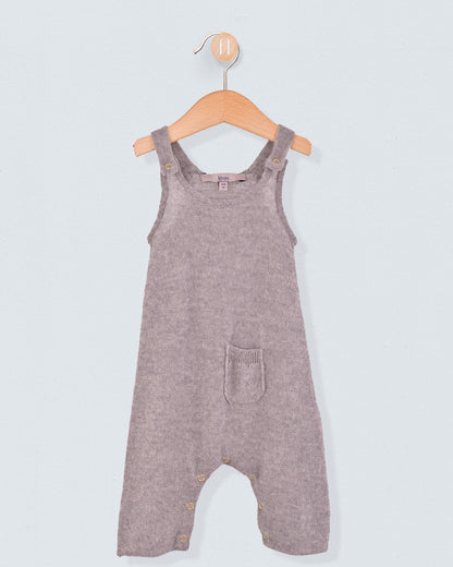 Aspen Grey Wool Knit Overall - Romper
