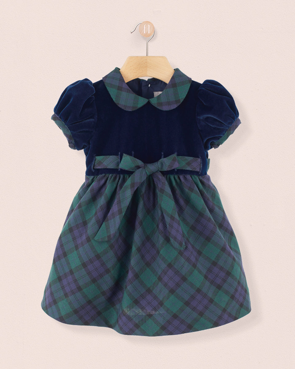 Baby Christelle Navy Velvet Holiday Dress  12m-3y